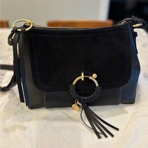 See By Chloe Black Crossbody Bag with Gold Accents